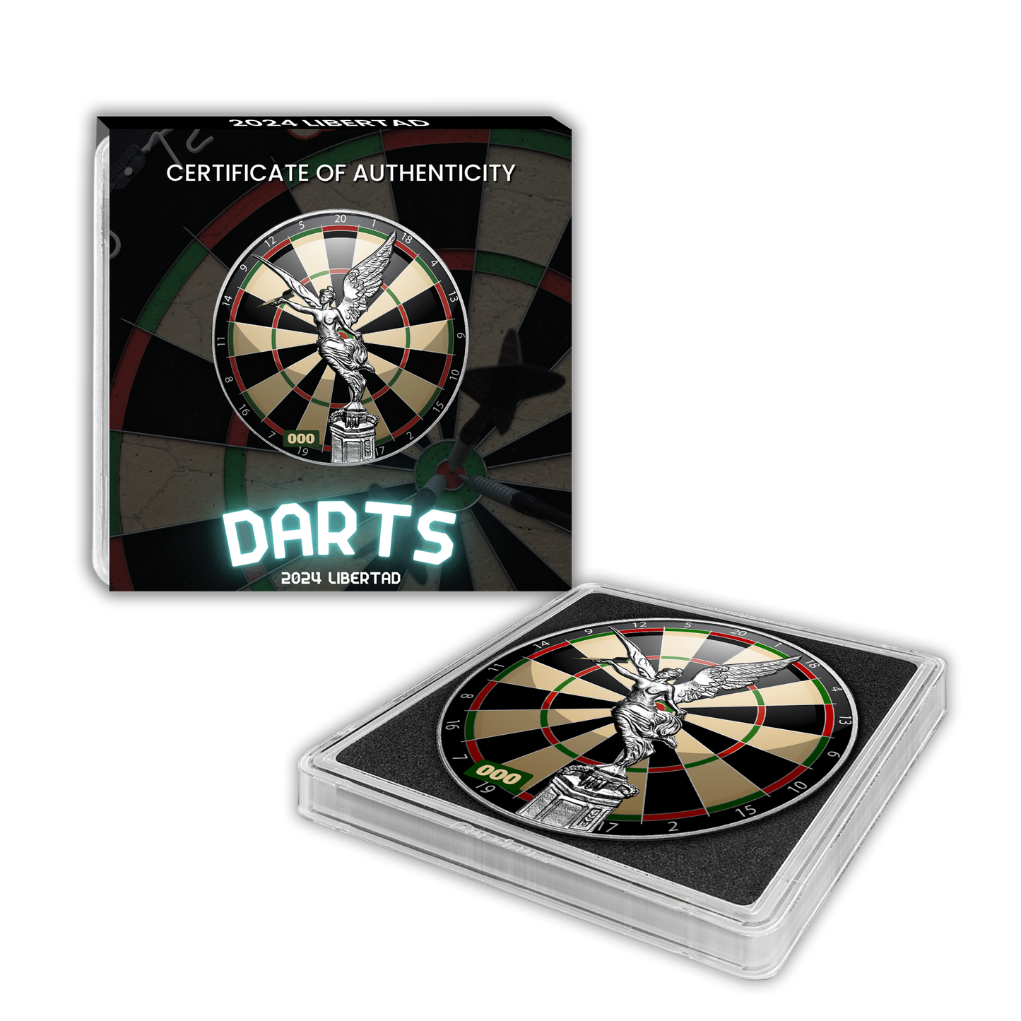 In Stock! 2024 Mexico Libertad Darts Edition 1 oz Silver Coin (08/27)