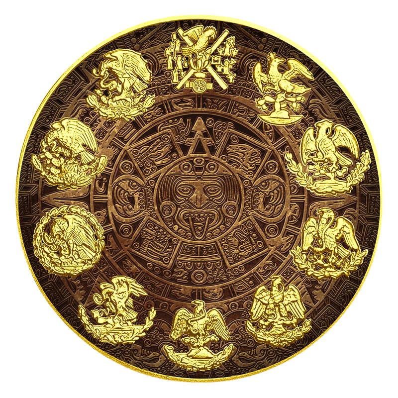 In Stock! 2024 Mexico Libertad Golden Aztec Dragon Edition 1 oz Silver Coin (09/09)