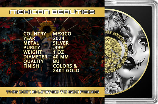 In Stock! 2024 Mexico Libertad Mexican Beauties Edition 1 oz Silver Coin (09/18)
