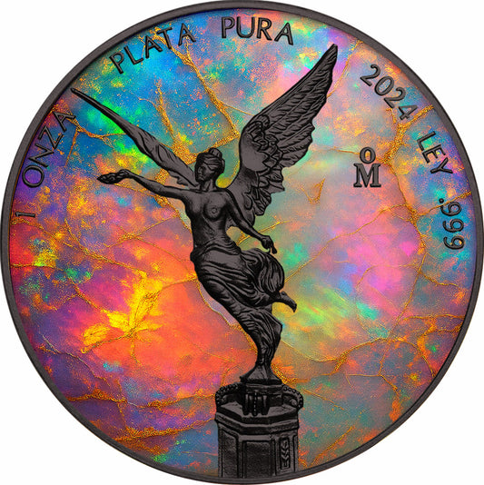 In Stock! 2024 Mexico Libertad Metal Galaxy Opal Edition 1 oz Silver Coin