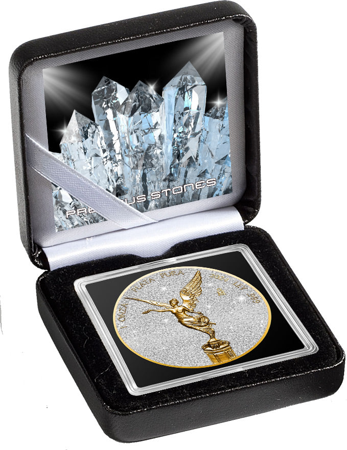 Special price! 2024 Mexico Libertad Precious Gemstones Quartz Edition 1 oz Silver