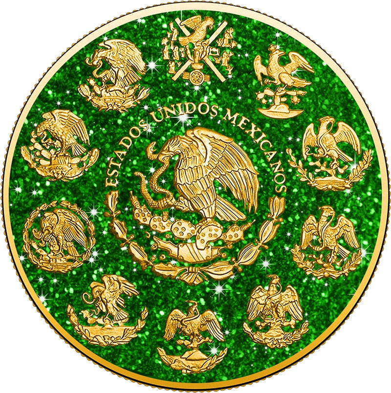 2024 Mexico Libertad Precious Gemstones Green Tourmaline Edition 1 oz Silver Coin (04/11)