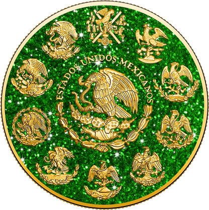 2024 Mexico Libertad Precious Gemstones Green Tourmaline Edition 1 oz Silver Coin (04/11)