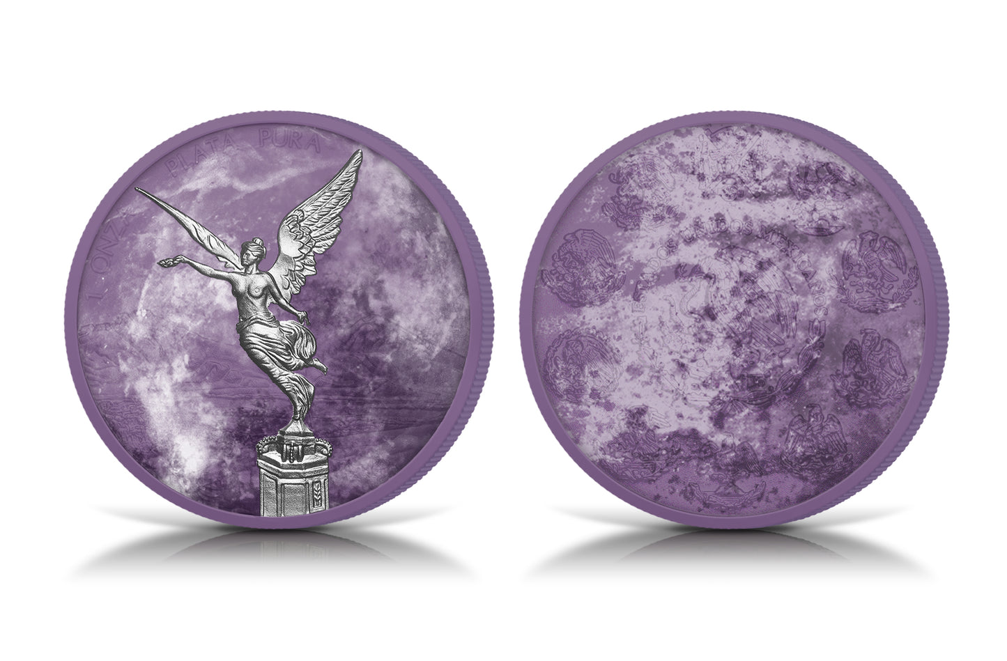 In Stock! 2024 Mexico Libertad Purple Marble Edition 1 oz Silver Coin