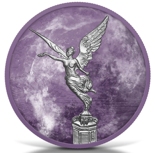 In Stock! 2024 Mexico Libertad Purple Marble Edition 1 oz Silver Coin
