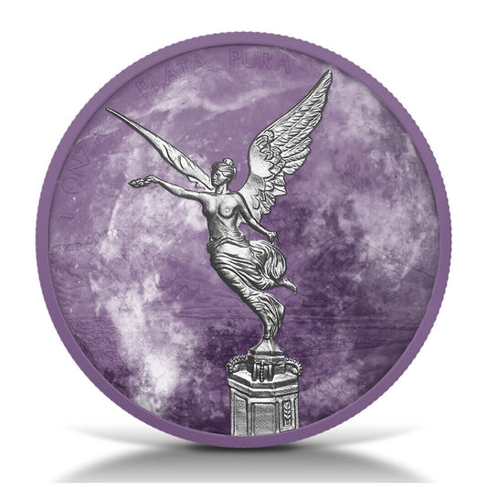 In Stock! 2024 Mexico Libertad Purple Marble Edition 1 oz Silver Coin