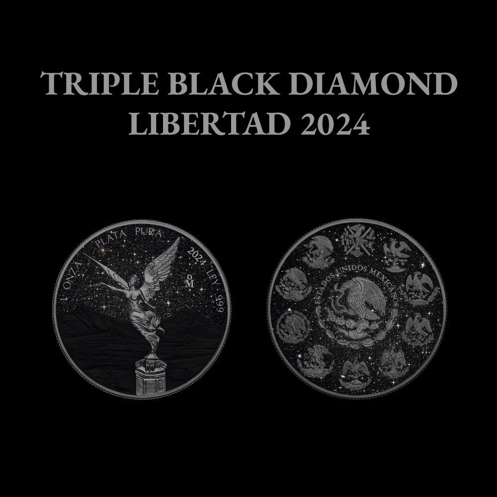 2024 Mexico Libertad Triple Black Diamond Edition 1 oz Silver Coin
