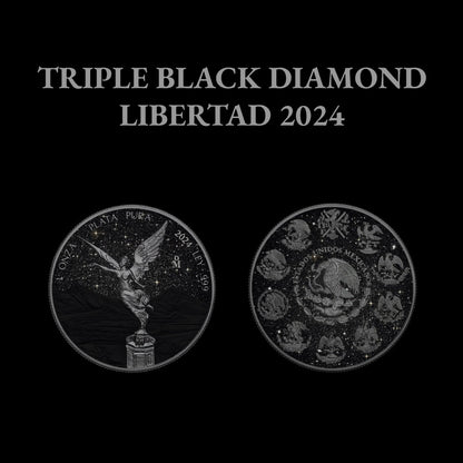 2024 Mexico Libertad Triple Black Diamond Edition 1 oz Silver Coin