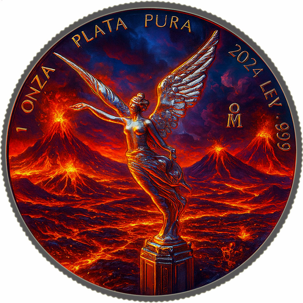 In Stock! 2024 Mexico Libertad Volcanos Lavartad Edition 1 oz Silver Coin (07/25)