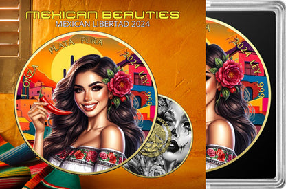 In Stock! 2024 Mexico Libertad Mexican Beauties Jalapeno Red Chili Pepper Edition 1 oz Silver Coin (02/05)