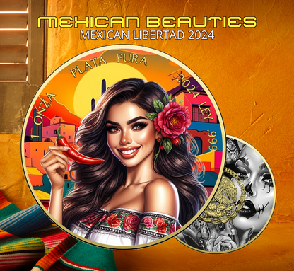 In Stock! 2024 Mexico Libertad Mexican Beauties Jalapeno Red Chili Pepper Edition 1 oz Silver Coin (02/05)