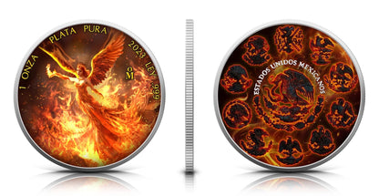 In Stock! RARE! 2023 Mexico Libertad Fire & Ice Edition 2 x 1 oz Silver Coin Set