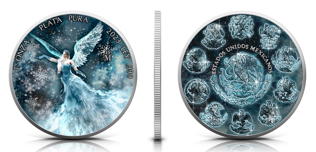 In Stock! RARE! 2023 Mexico Libertad Fire & Ice Edition 2 x 1 oz Silver Coin Set