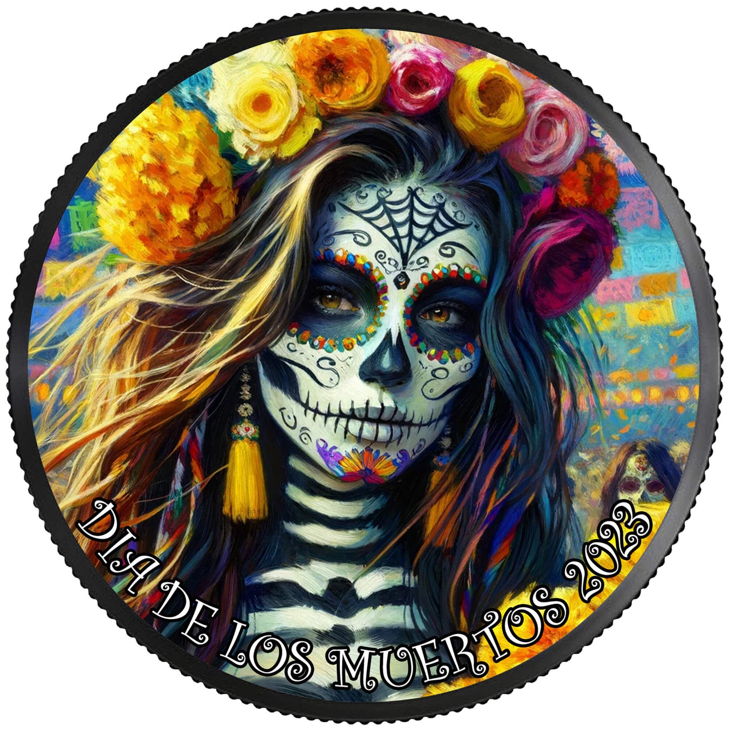 2023 Mexico Libertad Dia de los Muertos Impressionism 1 oz Silver Coin (Order by 05/23)