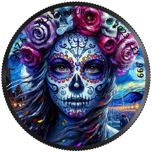 2023 Mexico Libertad Dia de los Muertos Impressionism 1 oz Silver Coin (Order by 05/23)