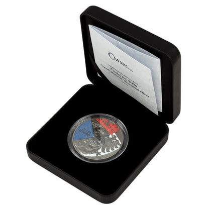 In Stock! 2024 Niue Czech Lion Black Platinum with Diamond Effect 1 oz Silver Coin