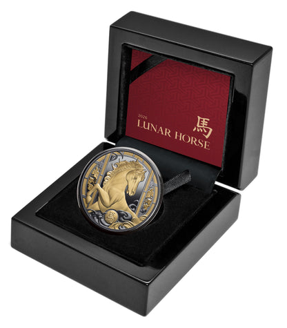 In Stock! 2026 Niue Lunar Year of the Horse Black Proof 1 oz Silver Coin