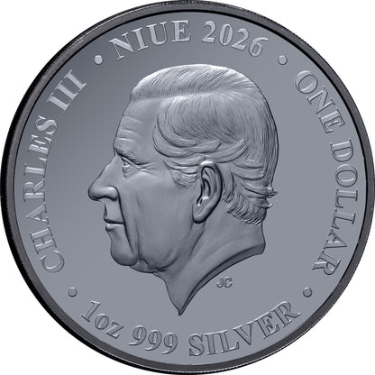 In Stock! 2026 Niue Lunar Year of the Horse Black Proof 1 oz Silver Coin