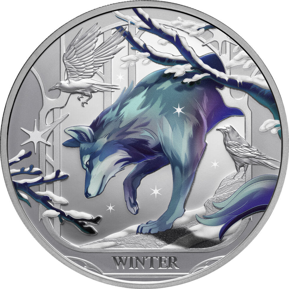 In Stock! 2025 Niue Seasons Winter Wolf 1 oz Silver Coin (08/13)
