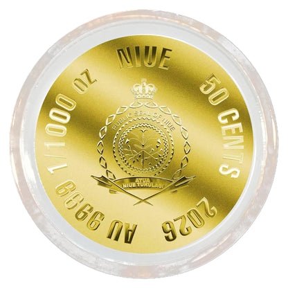 In Stock! 2026 Niue Britannia 1/1000 oz Gold Coin in Card