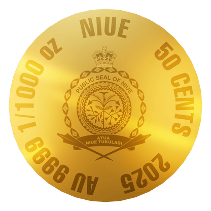 In Stock! 2025 Niue Noah's Ark 1/1000 oz Gold Coin in Card (08/15)