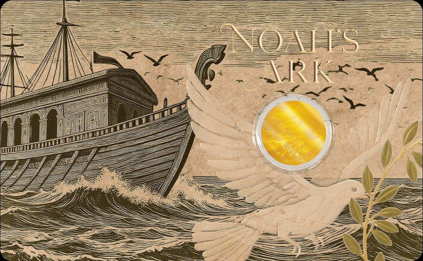 In Stock! 2025 Niue Noah's Ark 1/1000 oz Gold Coin in Card (08/15)