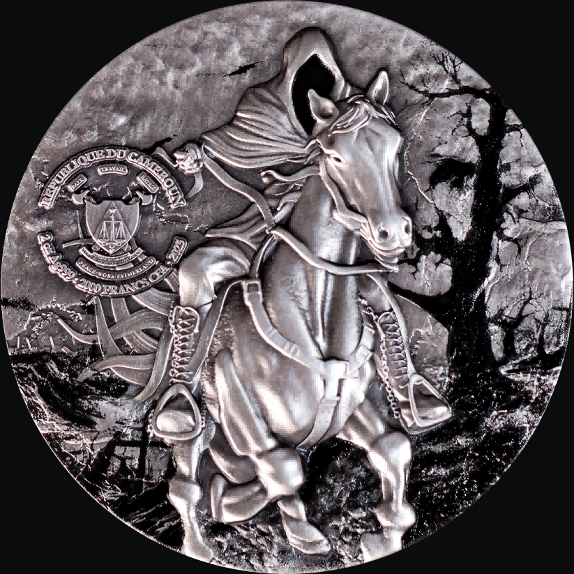 2025 Cameroon Headless Horseman 2 oz Silver Coin (Order by 05/23)