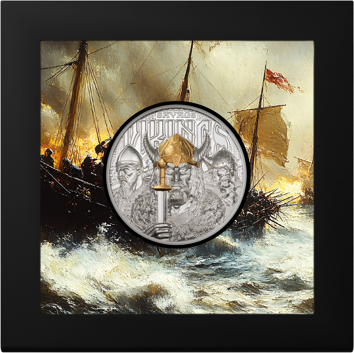 In Stock! 2026 Cook Islands Savage Vikings UHR Proof 3 oz Silver Coin