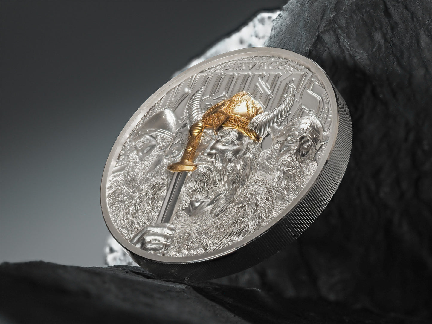 In Stock! 2026 Cook Islands Savage Vikings UHR Proof 3 oz Silver Coin