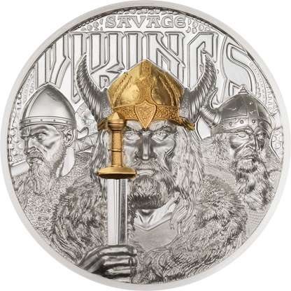 In Stock! 2026 Cook Islands Savage Vikings UHR Proof 3 oz Silver Coin