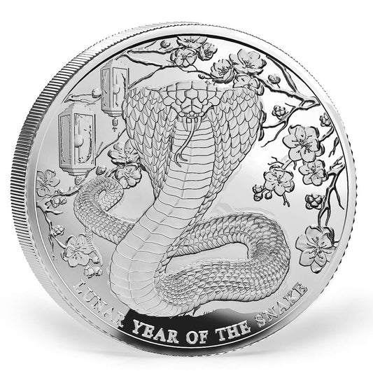 In Stock! 2025 Pitcairn Island Lunar Year of the Snake BU 1 oz Silver Coin - OMP