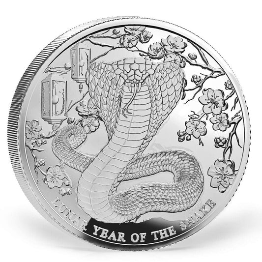 In Stock! 2025 Pitcairn Island Lunar Year of the Snake BU 1 oz Silver Coin - OMP