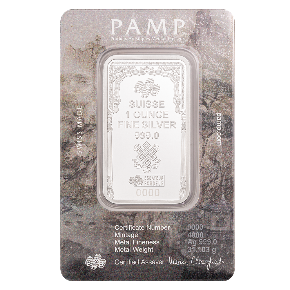 In Stock! 2025 Pamp Suisse The Buddha 1 oz Silver Bar in Assay Card (04/28)