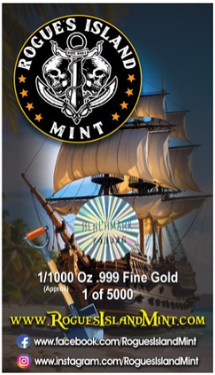 Deal of the day! 2025 Buried Treasure 1/1000 oz Gold Bar in Card (07/18)