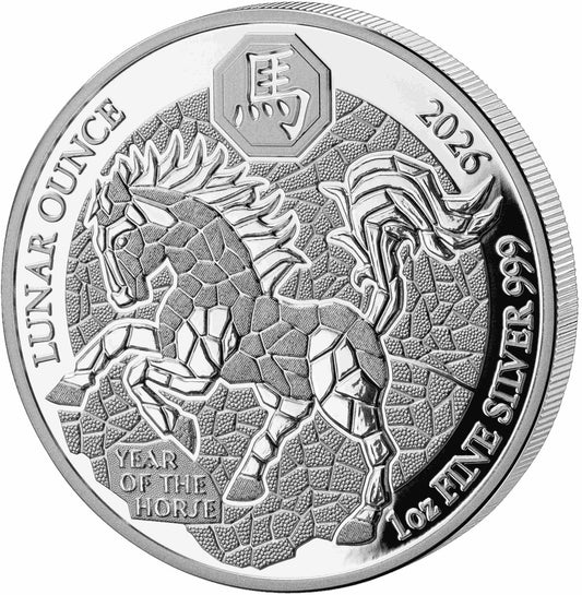 In Stock! 2026 Rwanda Lunar Horse Proof 1 oz Silver Coin