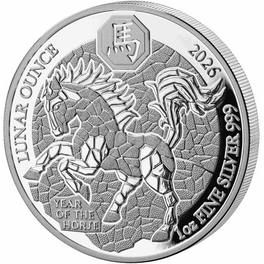 In Stock! 2026 Rwanda Lunar Horse Proof 1 oz Silver Coin