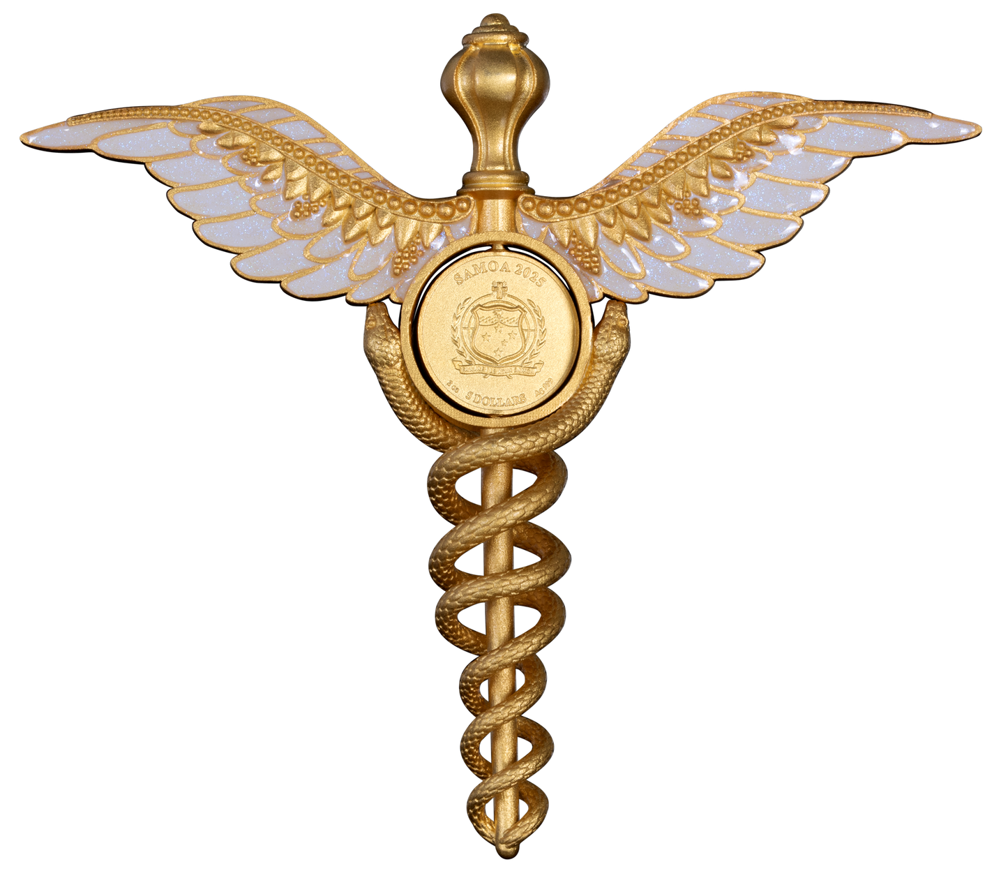 In Stock! 2025 Samoa Staff of Hermes (Caduceus) 2 oz Silver Coin