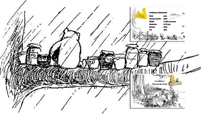 In Stock! 2025 Winnie the Pooh by A.A. Milne Colorized 1/1000 oz Gold Bar in Card