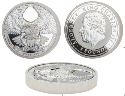 In stock! 2024 Alderney Bald Eagle UHR 2 oz Silver Coin