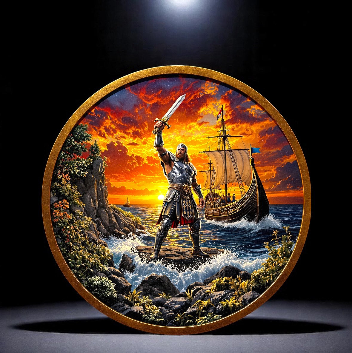 In Stock! Historic Warriors Viking Colorized 1 oz Copper Round (08/06)