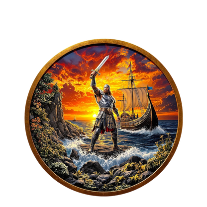 In Stock! Historic Warriors Viking Colorized 1 oz Copper Round (08/06)