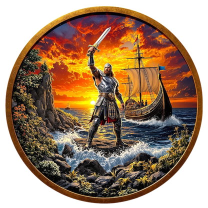 In Stock! Historic Warriors Viking Colorized 1 oz Copper Round (08/06)