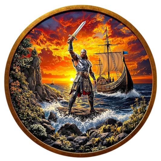 In Stock! Historic Warriors Viking Colorized 1 oz Copper Round (08/06)