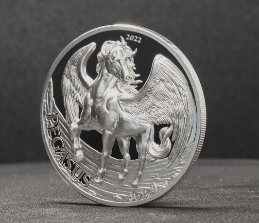 2022 Tanzania Mythical Creatures Pegasus UHR Proof 1 oz Silver Coin