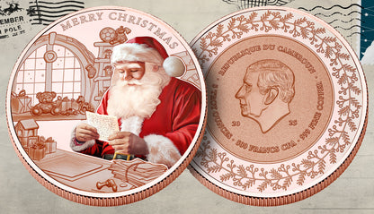2025 Cameroon Santa Claus Colorized 5 oz Copper Coin