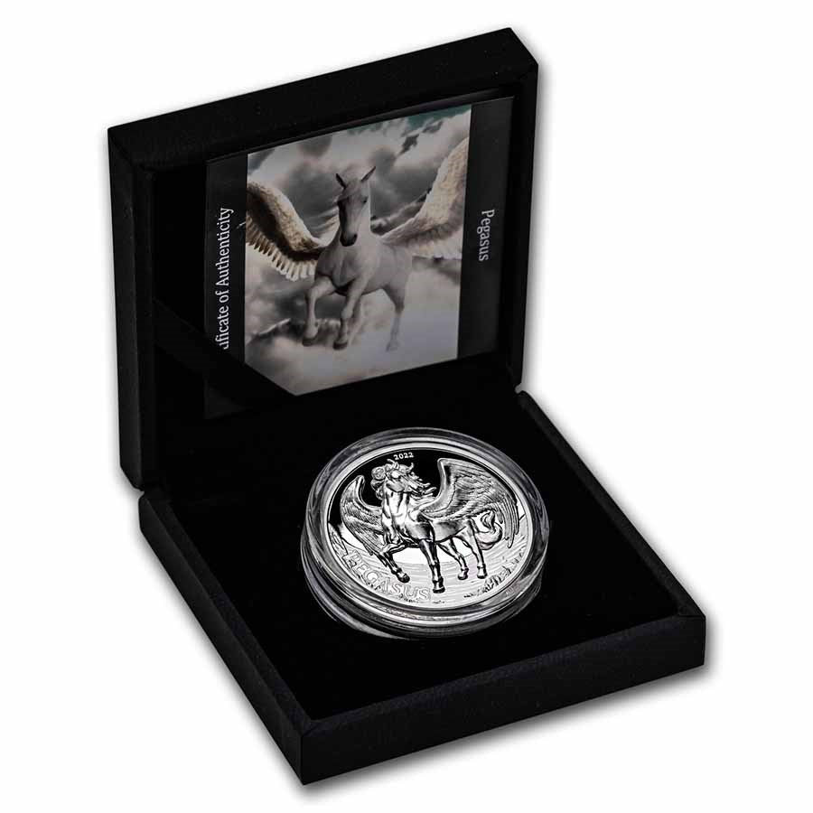 2022 Tanzania Mythical Creatures Pegasus UHR Proof 1 oz Silver Coin