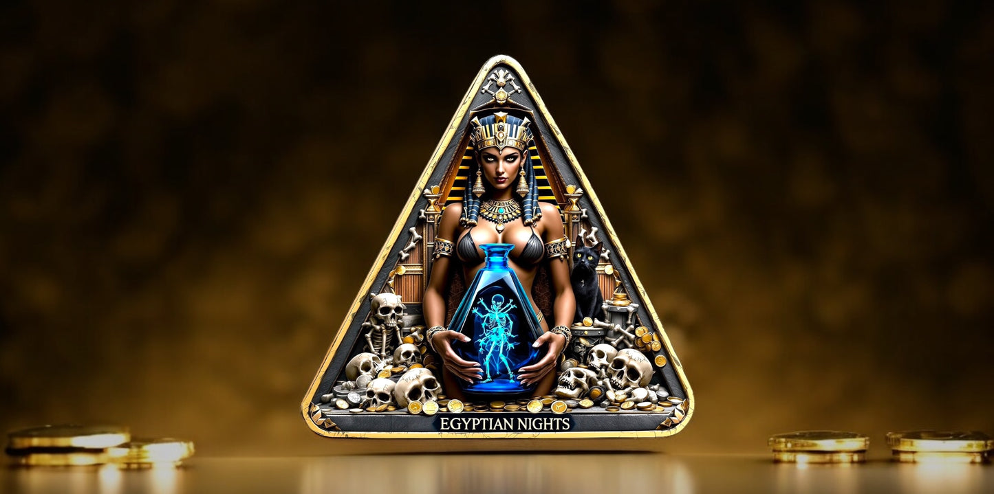 In Stock! Egyptian Nights Nefertari Triangular 1 oz Copper Medal