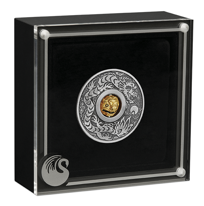 In Stock! 2024 Tuvalu Year of the Dragon Rotating Charm 1 oz Silver Coin - Options: Original Mint Packaging