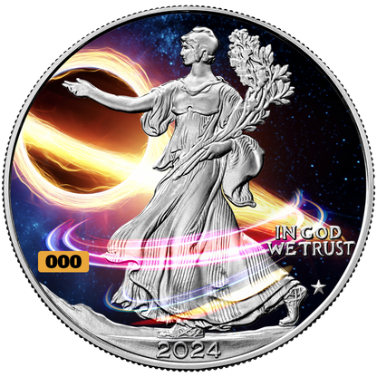 In Stock! 2024 U.S. Eagle Star Privy Black Hole Edition 1 oz Silver Coin (04/22)