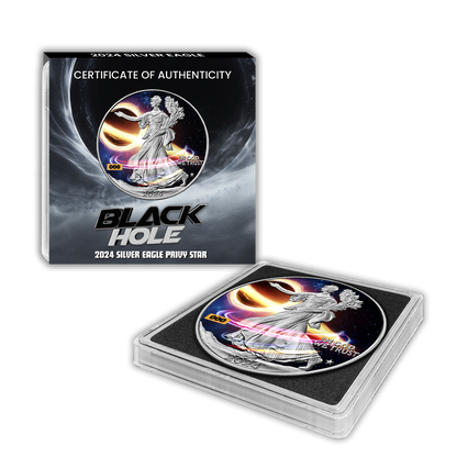 In Stock! 2024 U.S. Eagle Star Privy Black Hole Edition 1 oz Silver Coin (04/22)